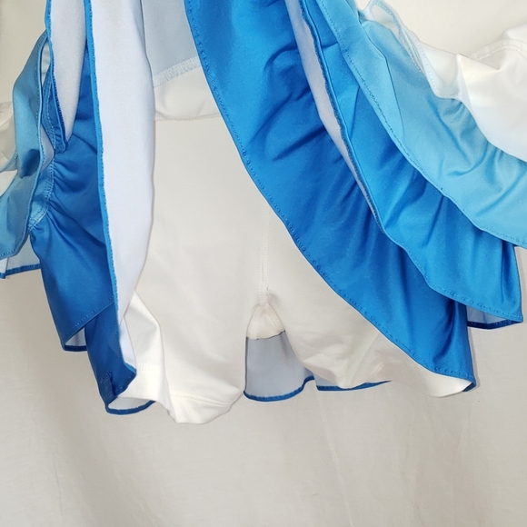 Sold Nike tennis  skirt blue white ombre ruffles - Picture 3 of 4